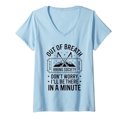 Damen Wandern Tshirt Klettern Climbing Bouldern Berge Alpen T-Shirt mit V-Ausschnitt Damen Wandern Tshirt Klettern Climbing Bouldern Berge Alpen T-Shirt mit V-Ausschnitt von Wandern Climbing Bouldern Geschenk Berge Alpen
