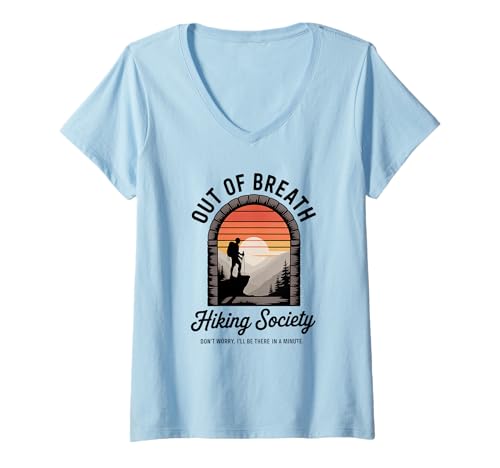 Damen Wandern Tshirt Klettern Climbing Bouldern Berge Alpen T-Shirt mit V-Ausschnitt Damen Wandern Tshirt Klettern Climbing Bouldern Berge Alpen T-Shirt mit V-Ausschnitt von Wandern Climbing Bouldern Geschenk Berge Alpen