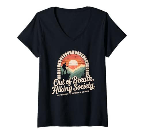 Damen Wandern Tshirt Klettern Climbing Bouldern Berge Alpen T-Shirt mit V-Ausschnitt Damen Wandern Tshirt Klettern Climbing Bouldern Berge Alpen T-Shirt mit V-Ausschnitt von Wandern Climbing Bouldern Geschenk Berge Alpen