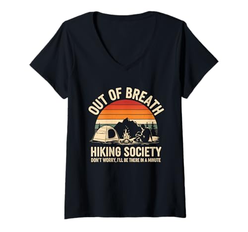 Damen Wandern Tshirt Klettern Climbing Bouldern Berge Alpen T-Shirt mit V-Ausschnitt Damen Wandern Tshirt Klettern Climbing Bouldern Berge Alpen T-Shirt mit V-Ausschnitt von Wandern Climbing Bouldern Geschenk Berge Alpen