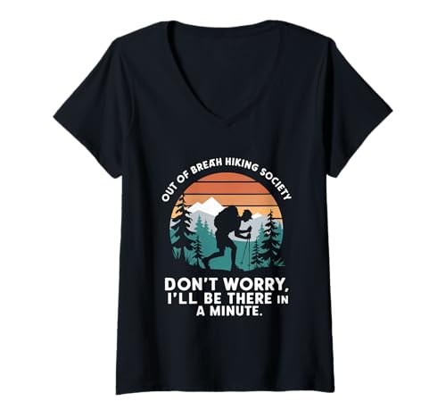 Damen Wandern Tshirt Klettern Climbing Bouldern Berge Alpen T-Shirt mit V-Ausschnitt Damen Wandern Tshirt Klettern Climbing Bouldern Berge Alpen T-Shirt mit V-Ausschnitt von Wandern Climbing Bouldern Geschenk Berge Alpen