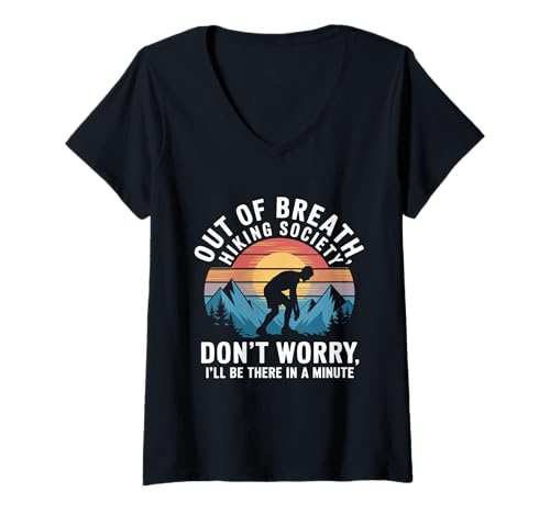 Damen Wandern Tshirt Klettern Climbing Bouldern Berge Alpen T-Shirt mit V-Ausschnitt Damen Wandern Tshirt Klettern Climbing Bouldern Berge Alpen T-Shirt mit V-Ausschnitt von Wandern Climbing Bouldern Geschenk Berge Alpen