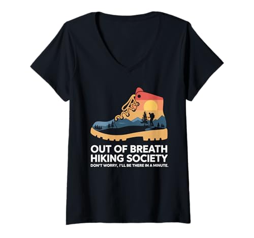 Damen Wandern Tshirt Klettern Climbing Bouldern Berge Alpen T-Shirt mit V-Ausschnitt Damen Wandern Tshirt Klettern Climbing Bouldern Berge Alpen T-Shirt mit V-Ausschnitt von Wandern Climbing Bouldern Geschenk Berge Alpen