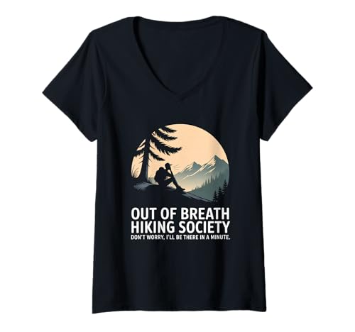 Damen Wandern Tshirt Klettern Climbing Bouldern Berge Alpen T-Shirt mit V-Ausschnitt Damen Wandern Tshirt Klettern Climbing Bouldern Berge Alpen T-Shirt mit V-Ausschnitt von Wandern Climbing Bouldern Geschenk Berge Alpen
