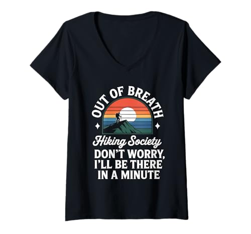 Damen Wandern Tshirt Klettern Climbing Bouldern Berge Alpen T-Shirt mit V-Ausschnitt Damen Wandern Tshirt Klettern Climbing Bouldern Berge Alpen T-Shirt mit V-Ausschnitt von Wandern Climbing Bouldern Geschenk Berge Alpen