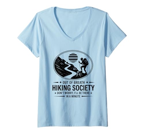 Damen Wandern Tshirt Klettern Climbing Bouldern Berge Alpen T-Shirt mit V-Ausschnitt Damen Wandern Tshirt Klettern Climbing Bouldern Berge Alpen T-Shirt mit V-Ausschnitt von Wandern Climbing Bouldern Geschenk Berge Alpen