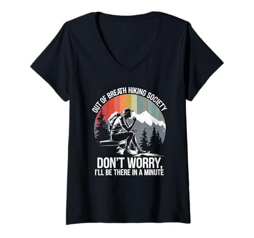 Damen Wandern Tshirt Klettern Climbing Bouldern Berge Alpen T-Shirt mit V-Ausschnitt Damen Wandern Tshirt Klettern Climbing Bouldern Berge Alpen T-Shirt mit V-Ausschnitt von Wandern Climbing Bouldern Geschenk Berge Alpen