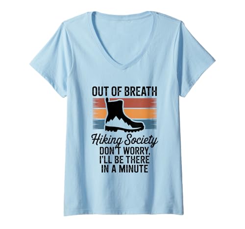 Damen Wandern Tshirt Klettern Climbing Bouldern Berge Alpen T-Shirt mit V-Ausschnitt Damen Wandern Tshirt Klettern Climbing Bouldern Berge Alpen T-Shirt mit V-Ausschnitt von Wandern Climbing Bouldern Geschenk Berge Alpen