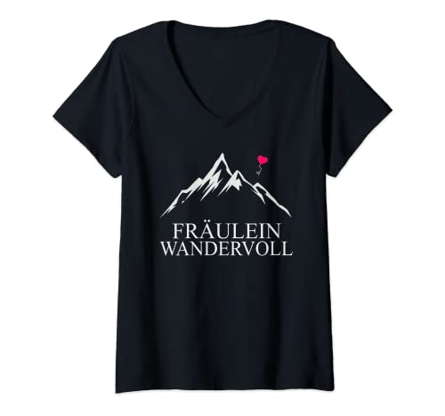 Damen Frauen Damen Wander Woman Hobby Geschenk Berge T-Shirt mit V-Ausschnitt Damen Frauen Damen Wander Woman Hobby Geschenk Berge T-Shirt mit V-Ausschnitt von Wandern Trekking Geschenk Sächsische Schweiz Shirt