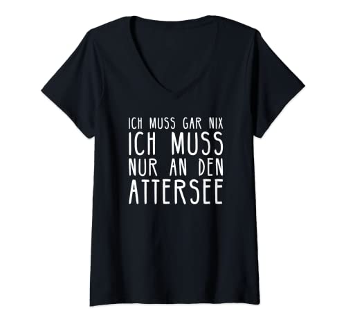Damen Attersee I Österreich Motiv für Österreicher T-Shirt mit V-Ausschnitt Damen Attersee I Österreich Motiv für Österreicher T-Shirt mit V-Ausschnitt von Wandern Urlaub Berge Stausee Segelboot Heimar