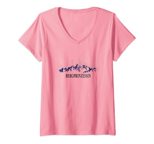 Damen Damen Bergprinzessin Wanderwomen Geschenkidee Frauen Outdoor T-Shirt mit V-Ausschnitt Damen Damen Bergprinzessin Wanderwomen Geschenkidee Frauen Outdoor T-Shirt mit V-Ausschnitt von Wandern Walken und Spazieren