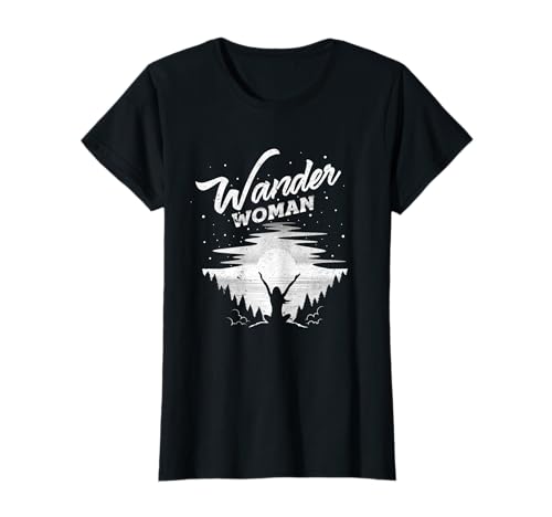 WANDER WOMAN Wandern Hiking Retro Vintage Geschenk T-Shirt WANDER WOMAN Wandern Hiking Retro Vintage Geschenk T-Shirt von Wandern Wanderin Naturfreund Berge Natur