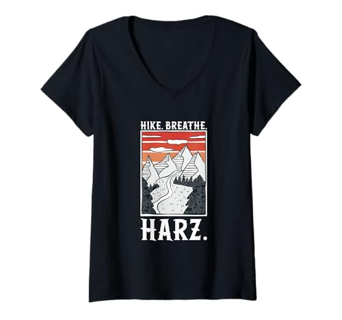 Damen Wandern - Harz T-Shirt mit V-Ausschnitt Damen Wandern - Harz T-Shirt mit V-Ausschnitt von Wandern in Deutschland