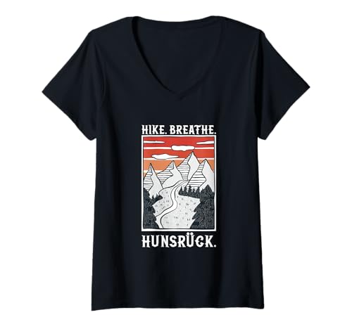 Damen Wandern - Hunsrück T-Shirt mit V-Ausschnitt Damen Wandern - Hunsrück T-Shirt mit V-Ausschnitt von Wandern in Deutschland