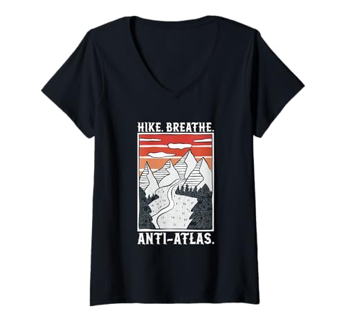 Damen Wandern - Anti-Atlas T-Shirt mit V-Ausschnitt Damen Wandern - Anti-Atlas T-Shirt mit V-Ausschnitt von Wandern in Marokko