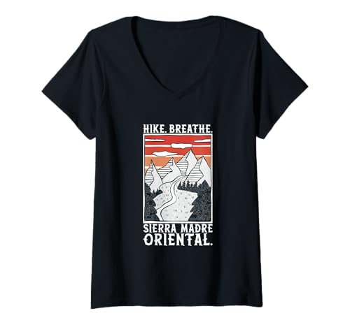 Damen Wandern - Sierra Madre Oriental T-Shirt mit V-Ausschnitt Damen Wandern - Sierra Madre Oriental T-Shirt mit V-Ausschnitt von Wandern in Mexiko