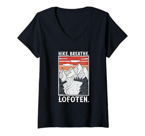 Damen Wandern - Lofoten T-Shirt mit V-Ausschnitt Damen Wandern - Lofoten T-Shirt mit V-Ausschnitt von Wandern in Norwegen