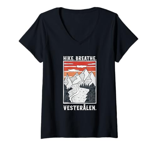 Damen Wandern - Vesterålen T-Shirt mit V-Ausschnitt Damen Wandern - Vesterålen T-Shirt mit V-Ausschnitt von Wandern in Norwegen