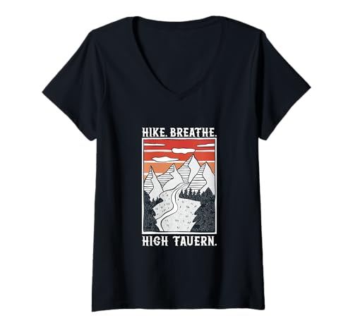 Damen Wandern - Hohe Tauern T-Shirt mit V-Ausschnitt Damen Wandern - Hohe Tauern T-Shirt mit V-Ausschnitt von Wandern in Österreich