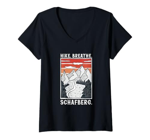 Damen Wandern - Schafberg T-Shirt mit V-Ausschnitt Damen Wandern - Schafberg T-Shirt mit V-Ausschnitt von Wandern in Österreich