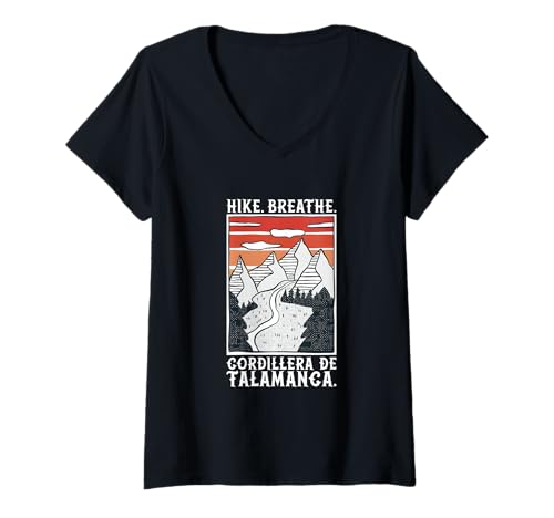 Damen Wandern - Kordilleren von Panama T-Shirt mit V-Ausschnitt Damen Wandern - Kordilleren von Panama T-Shirt mit V-Ausschnitt von Wandern in Panama