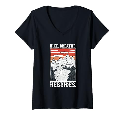 Damen Wandern - Hebriden T-Shirt mit V-Ausschnitt Damen Wandern - Hebriden T-Shirt mit V-Ausschnitt von Wandern in Schottland