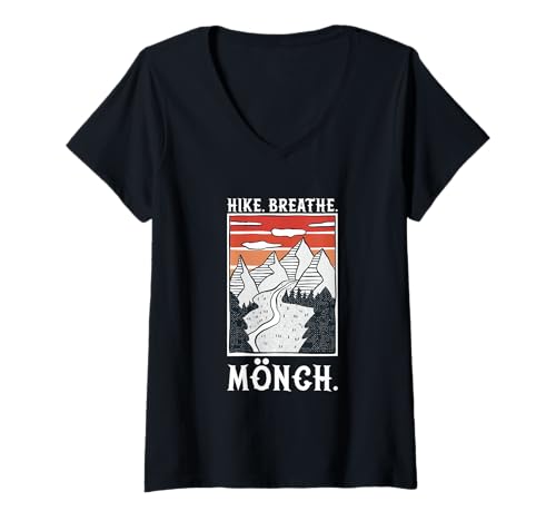 Damen Wandern - Mönch T-Shirt mit V-Ausschnitt Damen Wandern - Mönch T-Shirt mit V-Ausschnitt von Wandern in Schweiz