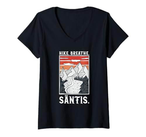 Damen Wandern - Säntis T-Shirt mit V-Ausschnitt Damen Wandern - Säntis T-Shirt mit V-Ausschnitt von Wandern in Schweiz