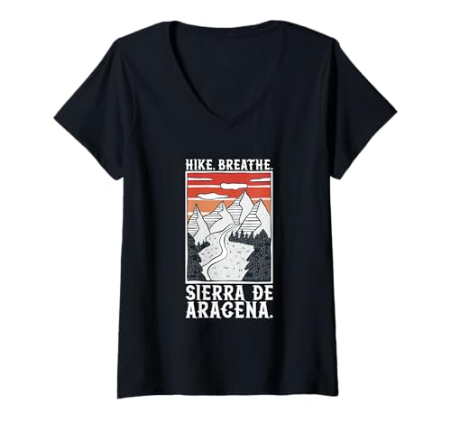 Damen Wandern - Sierra de Aracena T-Shirt mit V-Ausschnitt Damen Wandern - Sierra de Aracena T-Shirt mit V-Ausschnitt von Wandern in Spanien