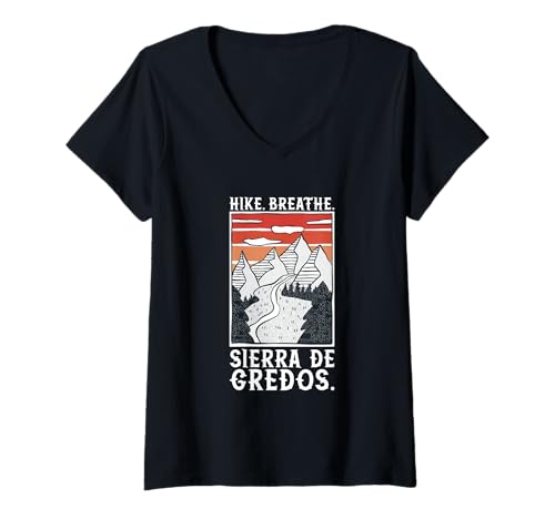 Damen Wandern - Sierra de Gredos T-Shirt mit V-Ausschnitt Damen Wandern - Sierra de Gredos T-Shirt mit V-Ausschnitt von Wandern in Spanien