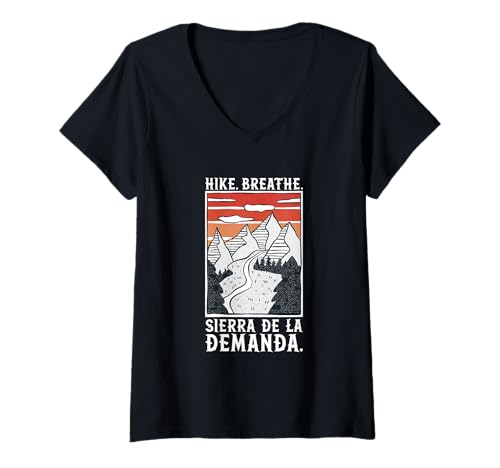Damen Wandern - Sierra de la Demanda T-Shirt mit V-Ausschnitt Damen Wandern - Sierra de la Demanda T-Shirt mit V-Ausschnitt von Wandern in Spanien