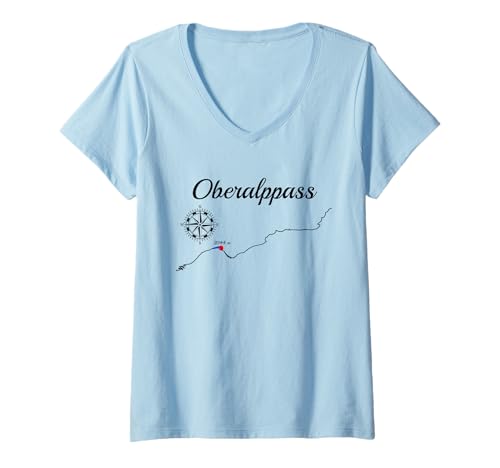 Damen Oberalppass -Serpentiner Radsportkonstruktion T-Shirt mit V-Ausschnitt Damen Oberalppass -Serpentiner Radsportkonstruktion T-Shirt mit V-Ausschnitt von Wanderrad Im Freien Und Lauf