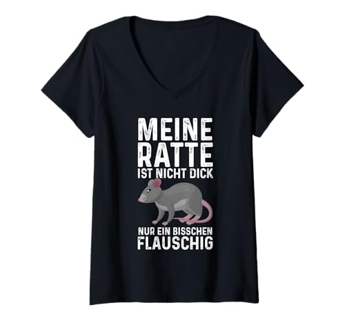 Damen Ratte Nagetier Rattenbesitzer Ratten T-Shirt mit V-Ausschnitt von Wanderratte Hausratte Ratte Geschenkidee
