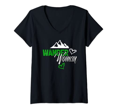Damen Wanderwoman T Shirt Lustig Wander Woman Spruch Shirt Damen T-Shirt mit V-Ausschnitt von Wanderwoman Tshirt Spruch Damen Berglust