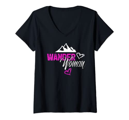 Damen Wanderwoman T Shirt Lustig Wander Woman Spruch Shirt Damen T-Shirt mit V-Ausschnitt Damen Wanderwoman T Shirt Lustig Wander Woman Spruch Shirt Damen T-Shirt mit V-Ausschnitt von Wanderwoman Wandern Spruch Damen Berglust