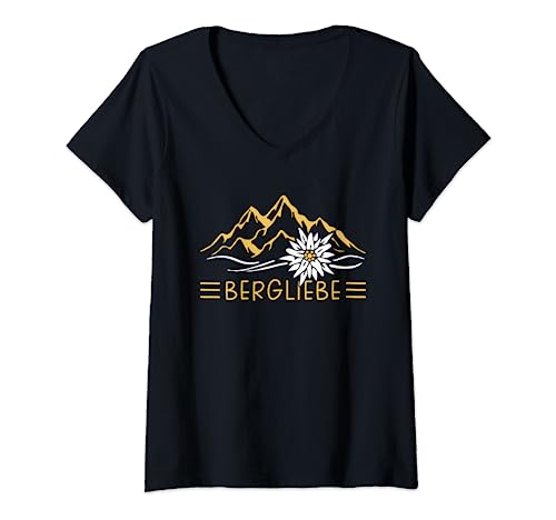 Damen Bergliebe Wander Design als Wanderzubehör für die Berge T-Shirt mit V-Ausschnitt Damen Bergliebe Wander Design als Wanderzubehör für die Berge T-Shirt mit V-Ausschnitt von Wanderzubehör und Wander Gadgets für die Berge