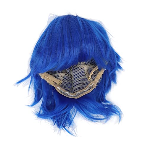 Wandier Kurze Anime-Perücke, Kunsthaar-Cosplay-Perücke blau Mode für Halloween-Party-Rollenspiele Wandier Kurze Anime-Perücke, Kunsthaar-Cosplay-Perücke blau Mode für Halloween-Party-Rollenspiele von Wandier