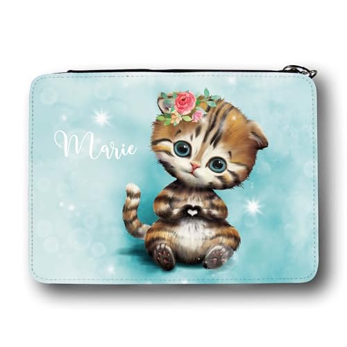 Wandtattoo Loft Gefüllte Federtasche Katze Federmäppchen personalisiert Wunschname Mädchen Einschulungsgeschenk von Wandtattoo Loft