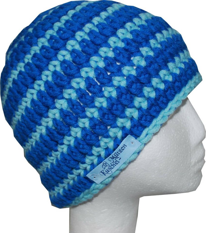 Wandtattoodesign Strickmütze Boshi Mütze Beanie Mütze gehäkelt Blau Gratis Wandtattoo von Wandtattoodesign