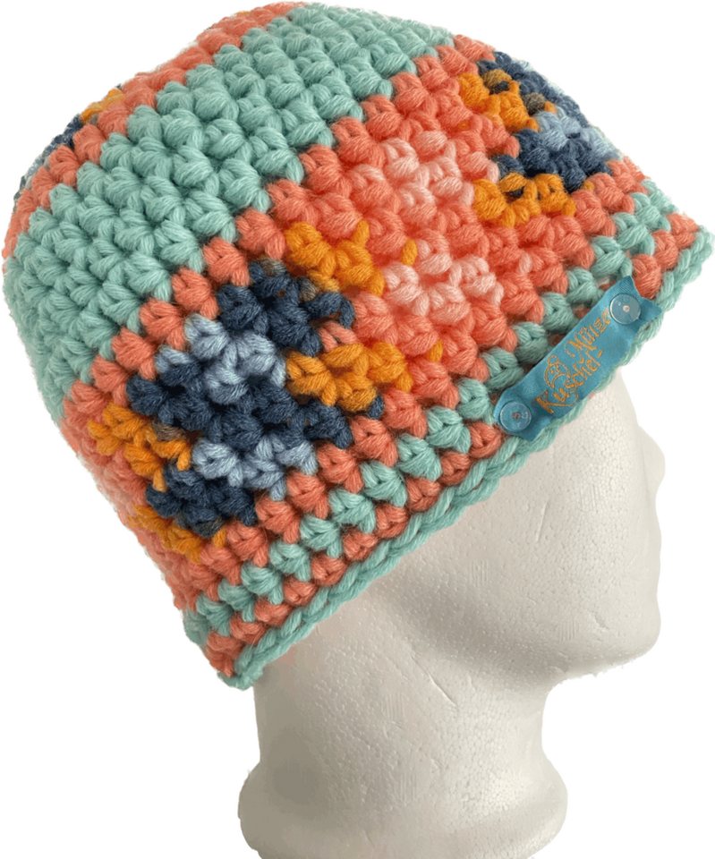 Wandtattoodesign Strickmütze Boshi Mütze Beanie Mütze gehäkelt Multicolor Gratis Wandtattoo Multicolor von Wandtattoodesign