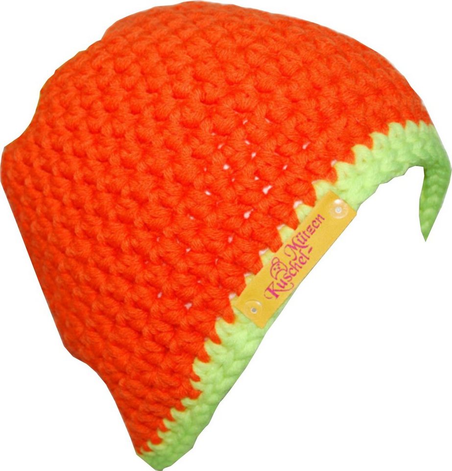 Wandtattoodesign Strickmütze Boshi Mütze Beanie Mütze gehäkelt Orange Gelb Gratis Wandtattoo verschiedene größen von Wandtattoodesign