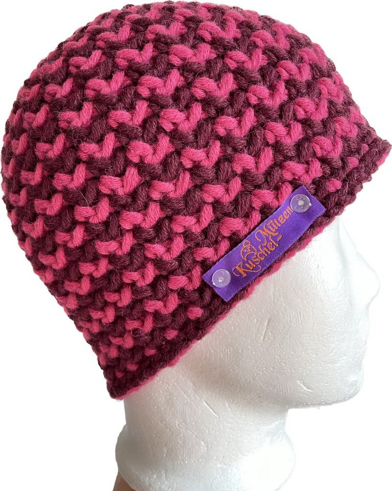 Wandtattoodesign Strickmütze Boshi Mütze Beanie Mütze gehäkelt Pink Beerentöne Gratis Wandtattoo von Wandtattoodesign