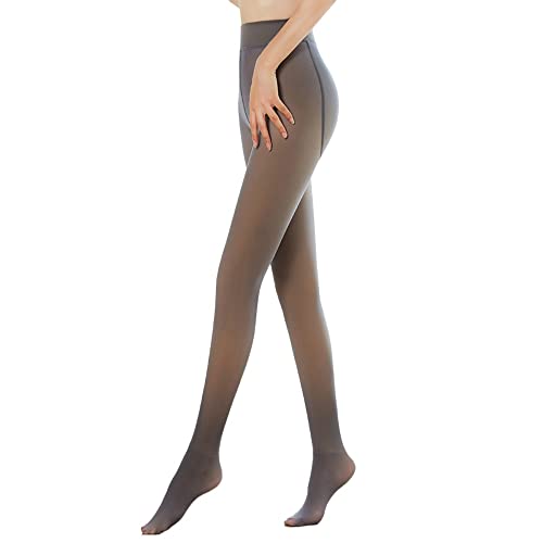 Damen Makellose Beine Gefälschte Schlanke Dehnbare Leggings Warme Fleece Pantyhose Abnehmen Durchscheinend Verdickte Thermostrumpfhose Strumpfhose (Schwarz, 320g) von WangsCanis