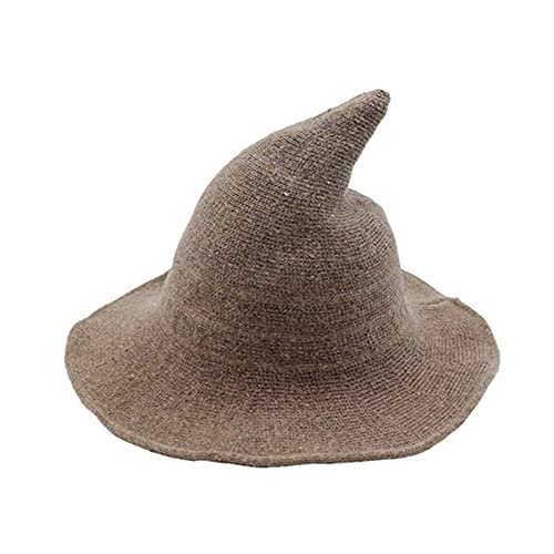 WangsCanis Halloween Hexenhut Erwachsene Halloween Hut Damen Hexenhut Damen Schwarz Hut Halloween (Kamel, Einheitsgröße) von WangsCanis