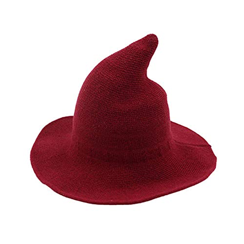 WangsCanis Halloween Hexenhut Erwachsene Halloween Hut Damen Hexenhut Damen Schwarz Hut Halloween (Rot, Einheitsgröße) von WangsCanis