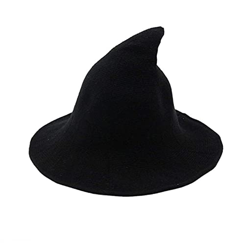 WangsCanis Halloween Hexenhut Erwachsene Halloween Hut Damen Hexenhut Damen Schwarz Hut Halloween (Schwarz, Einheitsgröße) von WangsCanis