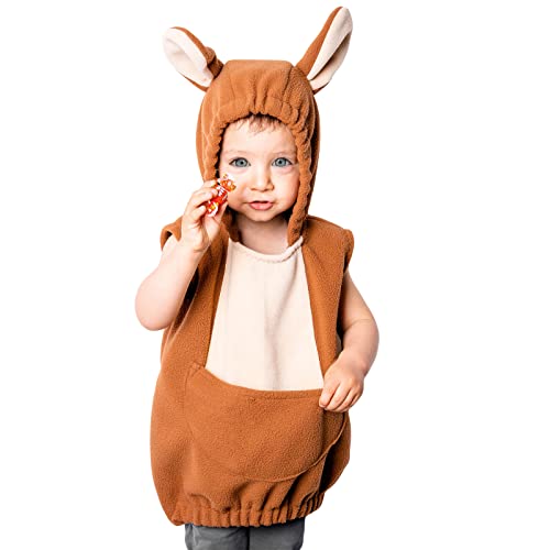 WangsCanis Kapuzenjacke für Jungen und Mädchen Cartoon Tierbild Känguru/AFFE/Schwein/Wal/Hai Halloween Weihnachten Karneval Kinder Cosplay Kostüme Kleidung, A Känguru, 2-3 Jahre von WangsCanis