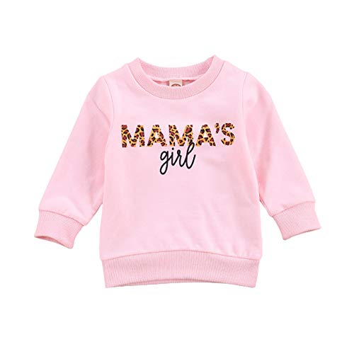 Kleinkind Baby Mädchen Jungen Mamas Mädchen Brief Gedruckt Langarm Sweatshirt Lässige Pullover Bluse Tops 0-6 Jahre Kleidung (Mama's Girl Rosa, 4-5 Jahre) von WangsCanis