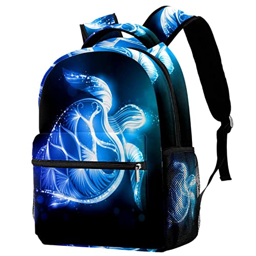 Backpack Rucksack Blaue Schildkröte Schulrucksack Wasserdicht Schultaschen Für Jungen Mädchen Teenager 29.4x20x40cm von Wangsxing