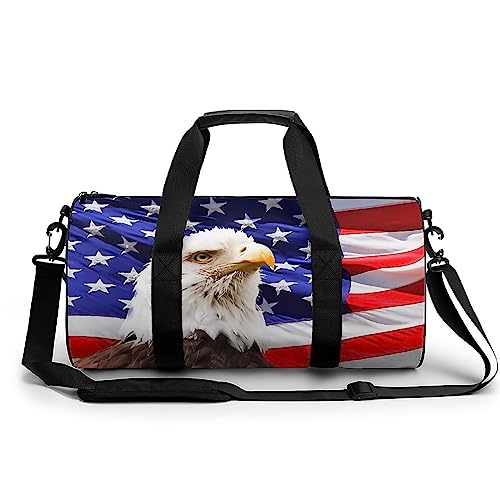 Sporttasche Amerikanische Flagge Reisetasche Weekender Schwimmtasche Gym Bag Trainingstasche Für Herren Damen 45x23x23cm von Wangsxing